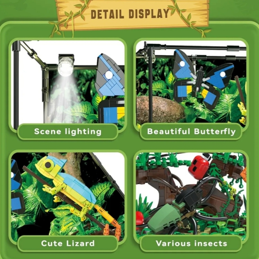 Tropical Rainforest Insect Collection Building Set Compatible Lego chameleon - Picture 7 of 13